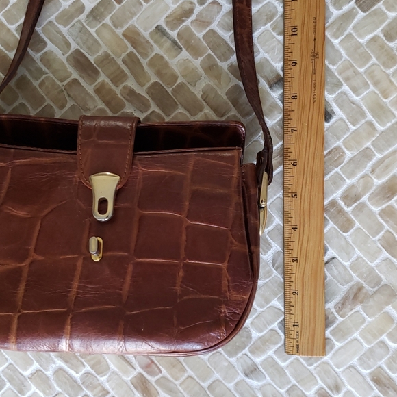 VTG Paola Lungo brown Ital leather crossbody bag - Picture 14 of 16
